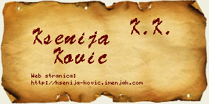 Ksenija Ković vizit kartica